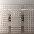 Transparent Square Grid Room Dividers For Modern Interior Design With Green Plants