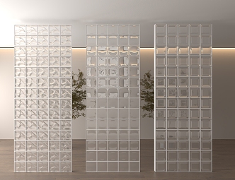 Glass brick partition 3d model