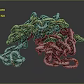 Pile of Rusty Metal Chains With Glossy Links On Dark Background