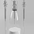 Transparent Glass Table Lamp With White Lampshade And 56cm 100cm 21cm Dimensions