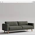 Nordic double sofa 3d model