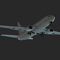 White Passenger Plane Exterior With Extended Wings Engines And Landing Gear