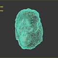 Realistic Ape Head 3D Model With Detailed Facial Features And Dark Background