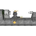 Industrial Lathe Machine with Metal Base Motor Spindle Tool Holder and Guide Rails