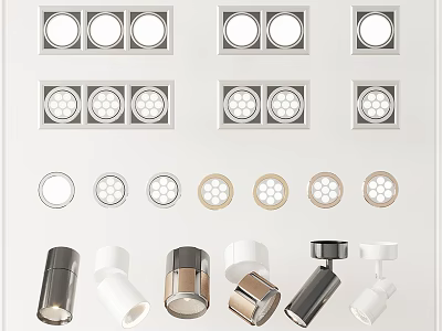 Modern Downlights And Spotlights With Multiple Styles And Decorative Configurations For Home 3d model