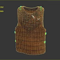 Leather Vest With Braided Pattern And Rivet Details In Vintage Design 3d model