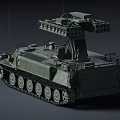 Armored Military Tank With Tracked Wheels And Turret Mounted Gear System
