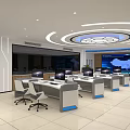 modern command center command hall 3d model