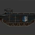 Rusty Military Tank With Metal Armor Top Hatch And Heavy Duty Structure
