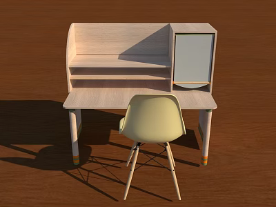 Simple Learning Office Desk Computer Desk 3d model Simple Learning Office Desk Computer Desk 3d model