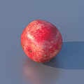 Five Fresh Red Pomegranates on Gray Surface with Natural Shine