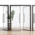 modern glass door glass double door glass door for office 3d model