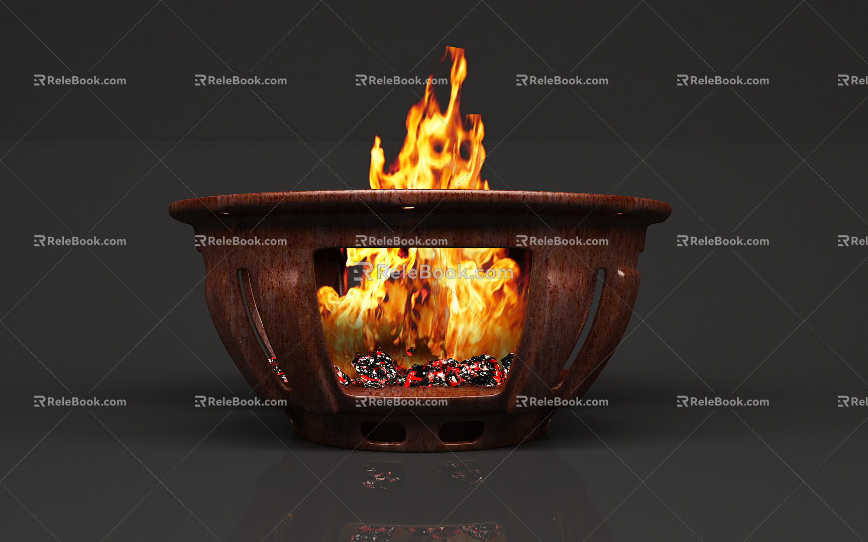 Modern brazier grill brazier grill fire fire 3d model