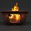 Modern brazier grill brazier grill fire fire 3d model