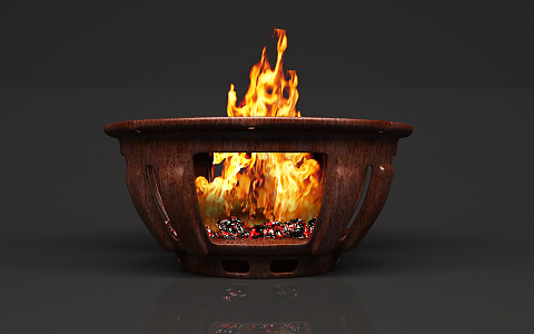 Modern brazier grill brazier grill fire 3d model