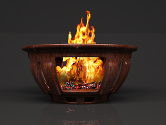 Modern brazier grill brazier grill fire 3d model