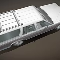 Vintage White Station Wagon With Roof Rack And Classic Silver Body Design