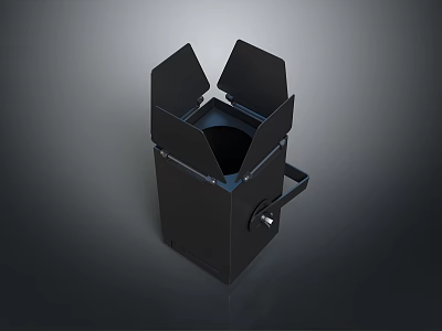 Professional Black Stage Lighting Combination With Barn Doors And Handle For Studio Use 3d model