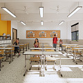 Modern classroom school ordinary classroom 3d model