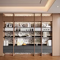 Modern Elegant Decorative Cabinet Interior With Display Shelves And Decorative Items Books Vase