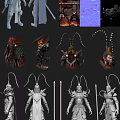 Armored Warrior Character With Mythical Creature Themed Armor And Staff Weapon 3d model