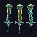 Cursed Dungeon Sword Knight Sword Skull Sword Weapon Cold Weapon Game Equipment Undead Sword 3d model