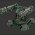 Futuristic Green And Silver Robotic Arm With Mechanical Joints And Reflective Base