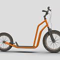 Modern Orange Bicycle With Unique Frame Design And Stylish Black Handlebars 3d model