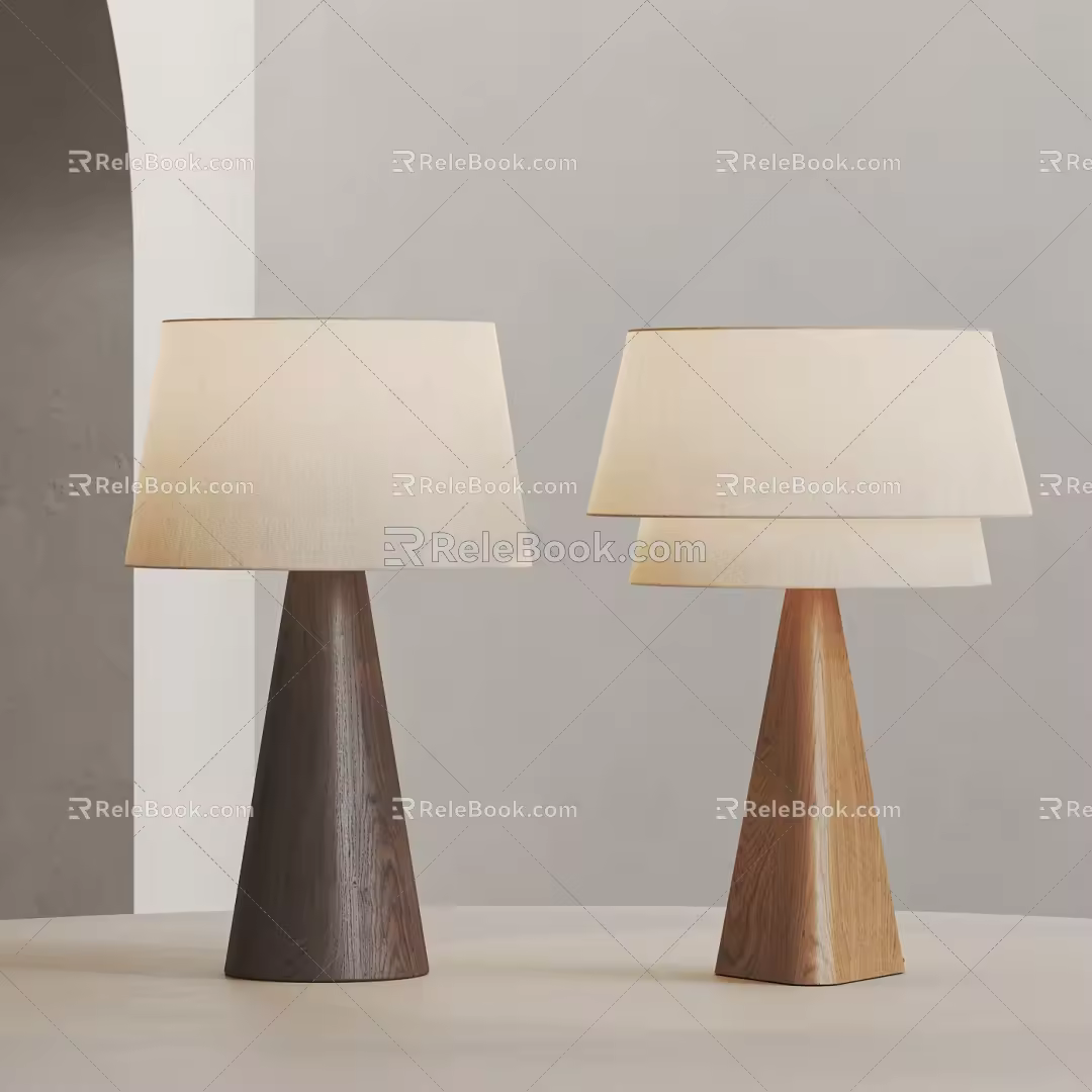 Quiet Table Lamp Antique Table Lamp Solid Wood Table Lamp Fabric Table Lamp 3d model