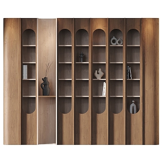 Modern Bookcase Decorative Cabinet Storage Rack 3d model