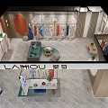 Elegant Modern Clothing Store Interior Design With Fashion Display Racks And Decorative Plants