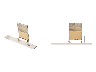 Modern Desktop Display Stands With Transparent Panels And White Bases 3d model