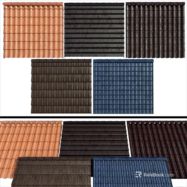 Assorted Colored Roofing Tiles With Different Styles For Construction Use 3d model 