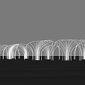 Modern Arched Pergola Design With Row Of Curved Structures