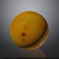 Ripe Orange Fruit With Smooth Surface And Red Spots On Gray Background
