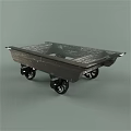 Modern Home Utility Wooden Cart With Glass Top And Rolling Wheels