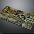 Colorful 3D Terrain Artwork With River Patterns And Mountain Textures