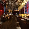 Modern Open Layout Bar Interior With Lighting Decor Bar Counter And Liquor