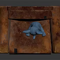 Brown Leather Armchair With Blue Elephant Toy And Classic Design
