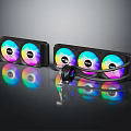 RGB CPU Water Cooling System With Three Fans Colorful LED Lights Radiator And Cooler Head