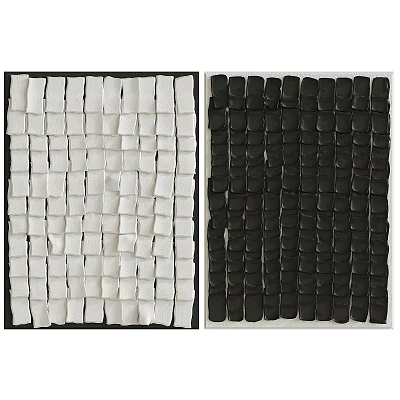 Abstract Black And White Woven Texture Decorative Wall Art For Home Decor 3d model