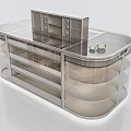 Modern Transparent Display Cabinet With Metal Frame Multiple Shelves And Drawers