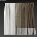 Elegant Brown And Beige Striped Checkered Curtains With Circular Top Ring Drapery