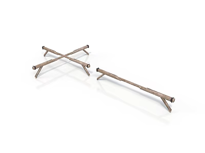 Durable Metal Cross Support Bars For Furniture Assembly And Structural Use 3d model