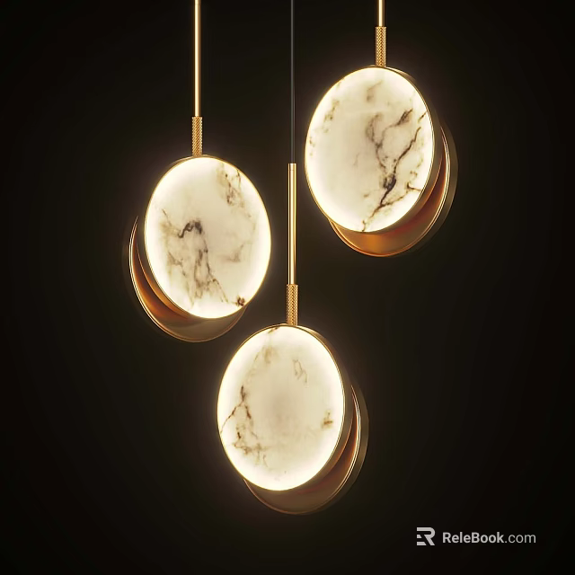 Modern Elegant Wall Lamp With Marble Texture Shade And Gold Frame Design 3d model
