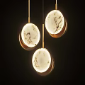 Modern Elegant Wall Lamp With Marble Texture Shade And Gold Frame Design 3d model