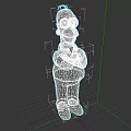 Homer Simpson 3D Character From The Simpsons With Yellow Skin White Shirt Blue Pants