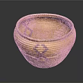 Traditional Handwoven Storage Basket With Natural Fiber And Intricate Woven Pattern