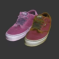 Vans Purple Canvas Casual Shoes With Dark Blue Laces And White Sole