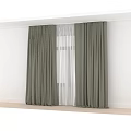 Elegant Modern Curtains With Sheer Liner And Natural Light Through Window 3d model